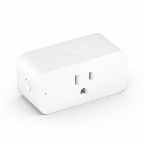 White smart plug with power button