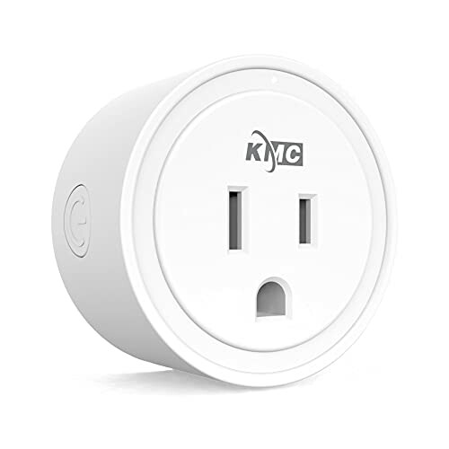 KMC smart plug with white circular design