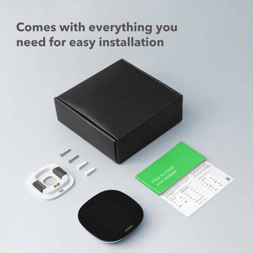 Smart thermostat installation kit with components and instructions.