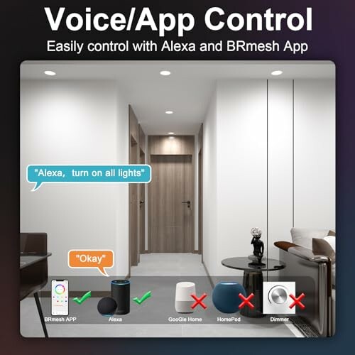 Smart home voice control with Alexa and BRmesh app.