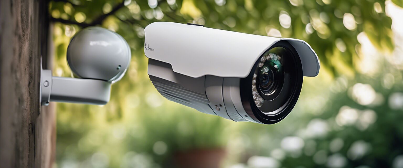 Smart security camera in a garden